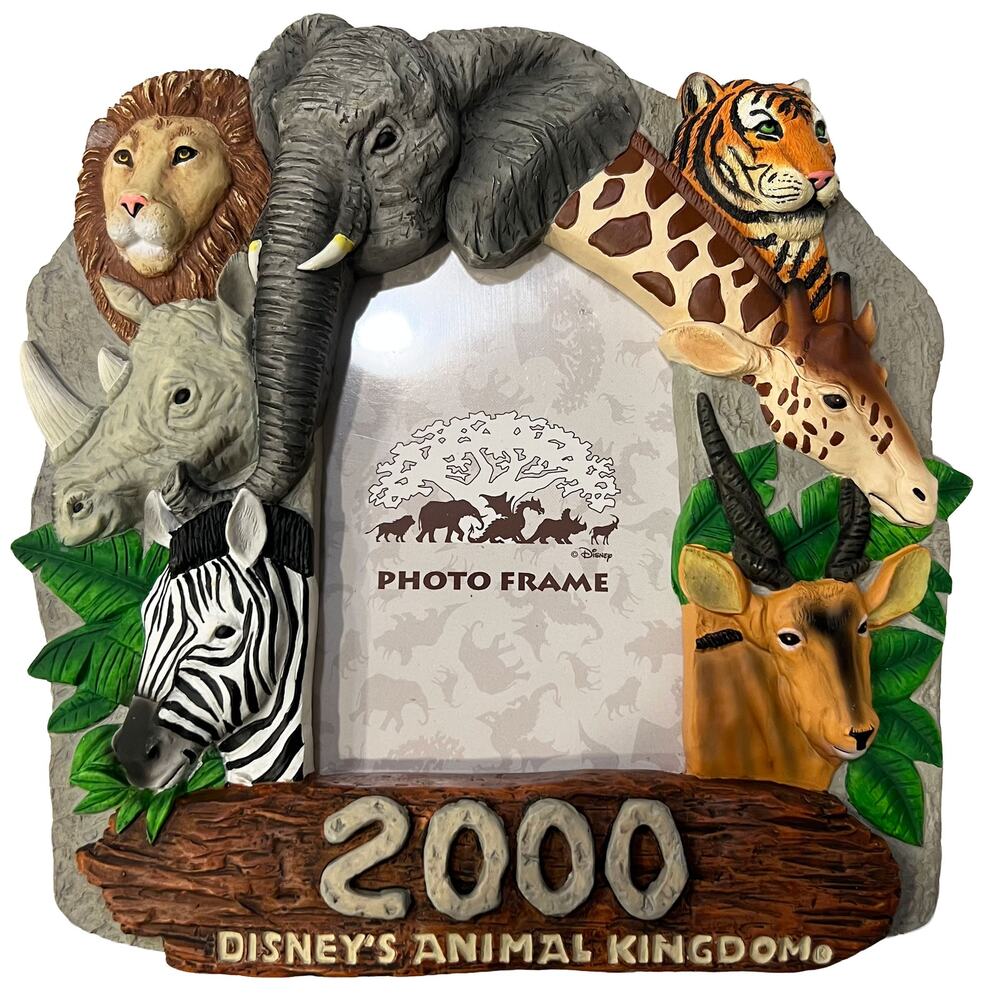 Vintage 2000 Y2K Disney’s Animal Kingdom Safari Picture Frame 3D Sculpted Animal